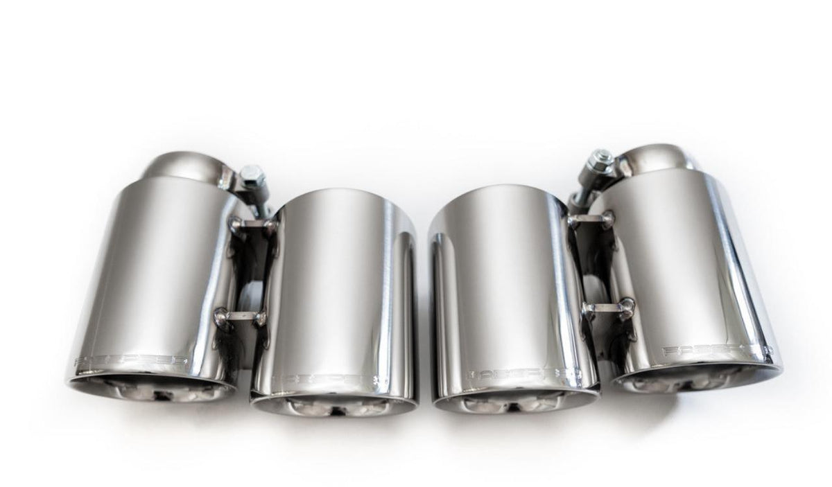 2012-2016 Porsche 991 Carrera Fabspeed Deluxe Quad-Style Tips (PSE / Carrera S) - Polished Stainless Steel