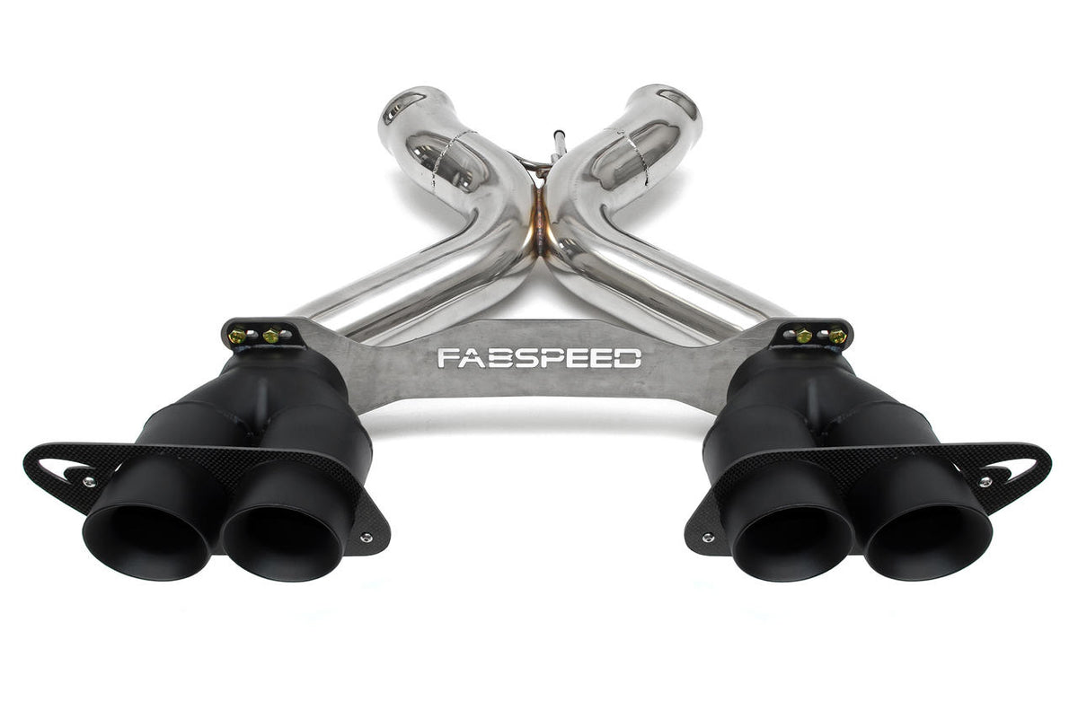 2011-2014 McLaren MP4-12C Fabspeed Supersport X-Pipe Exhaust System - Can-Am Quad Style - Black