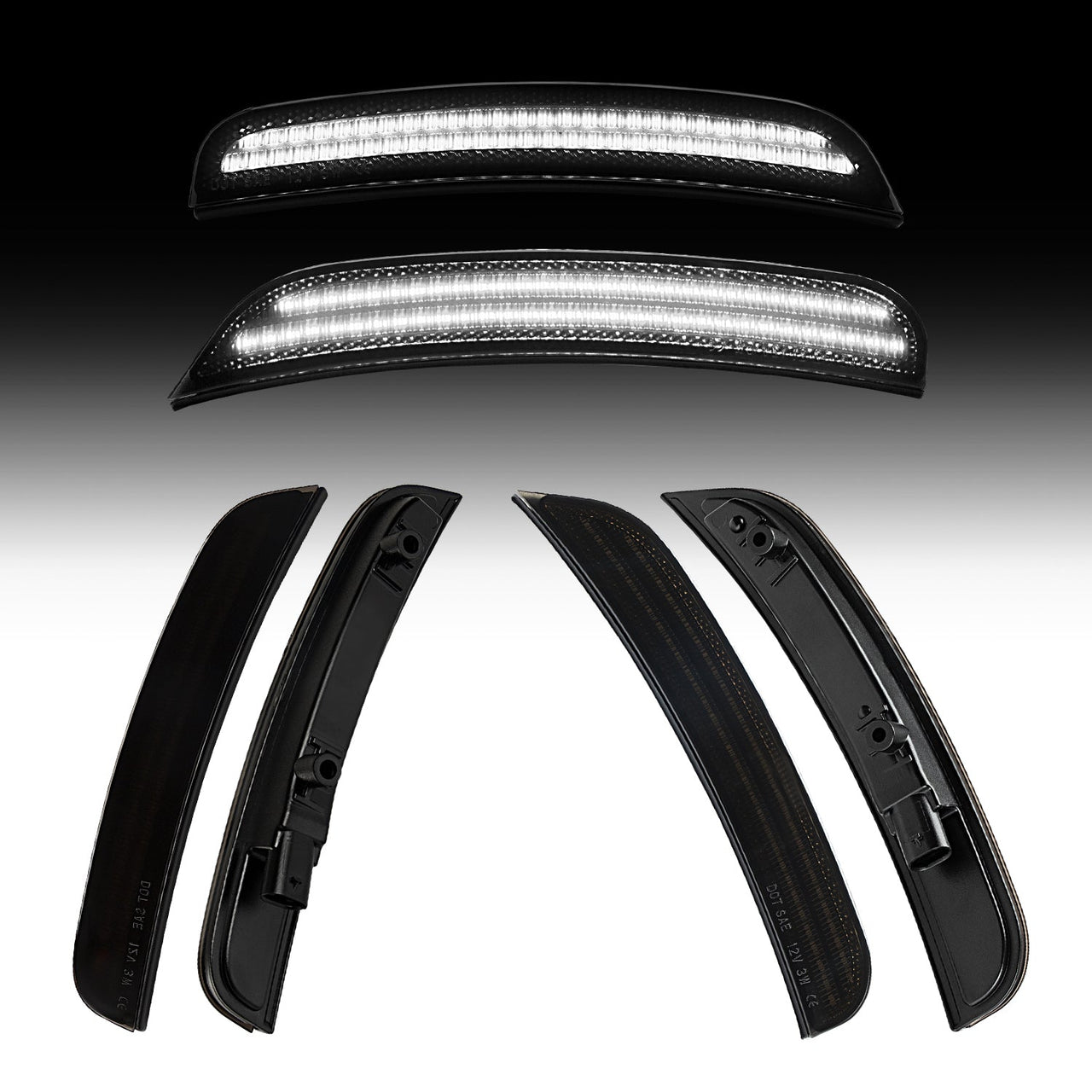 2015-2024 Dodge Charger Smoke White LED Side Markers