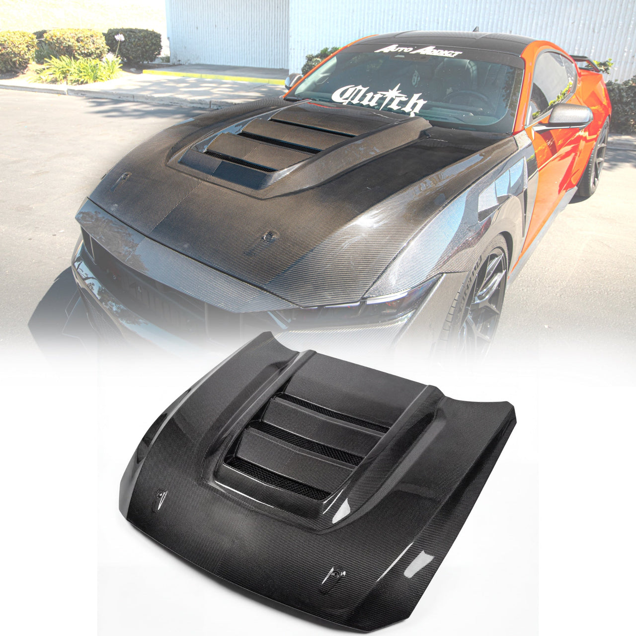 2024–2026 Mustang S650 Heritage SC™ V-Shaped Dry Gloss Carbon Fiber Hood Track Package
