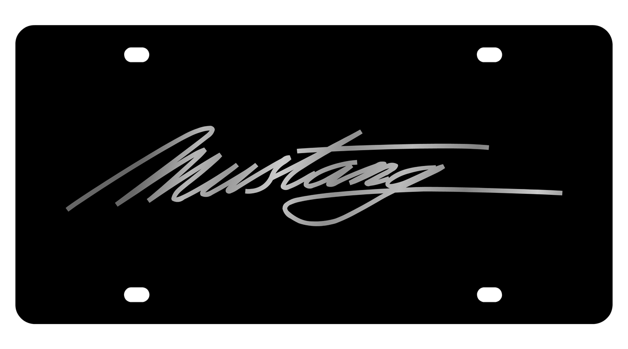 Ford Mustang Script Acrylic License Plate