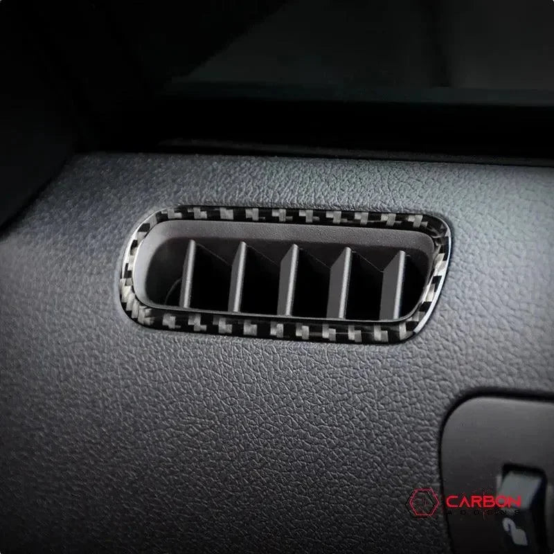 [2pcs] Real Carbon Fiber Door AC Vent trim Overlay For Mustang 2010-2014