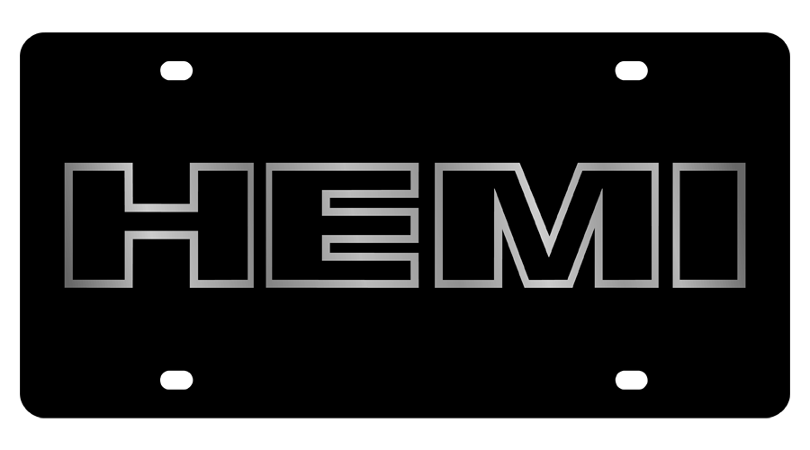 Mopar HEMI Carbon Steel License Plate