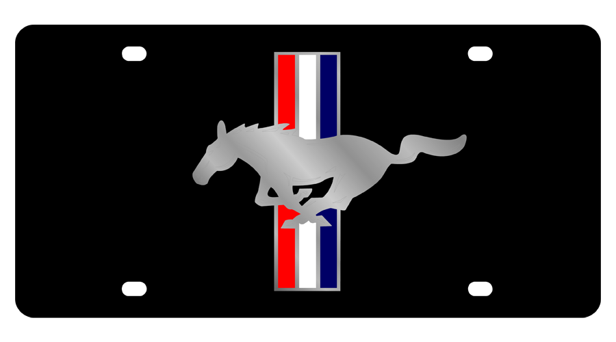 Ford Mustang Retro Carbon Steel License Plate