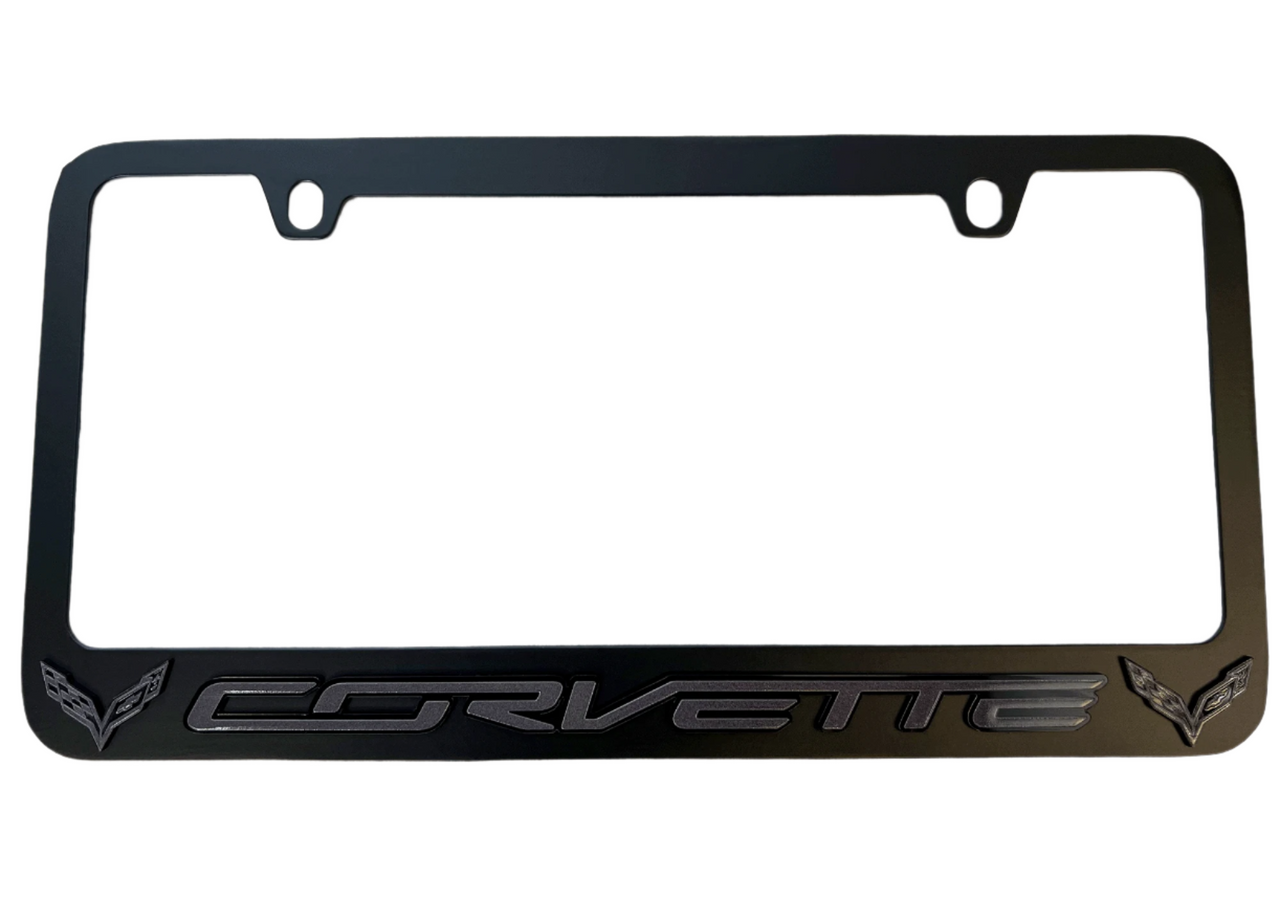 Chevrolet Corvette C7 Black License Plate Frame