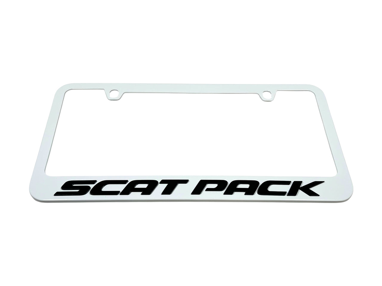 Dodge Scat Pack White License Plate Frame