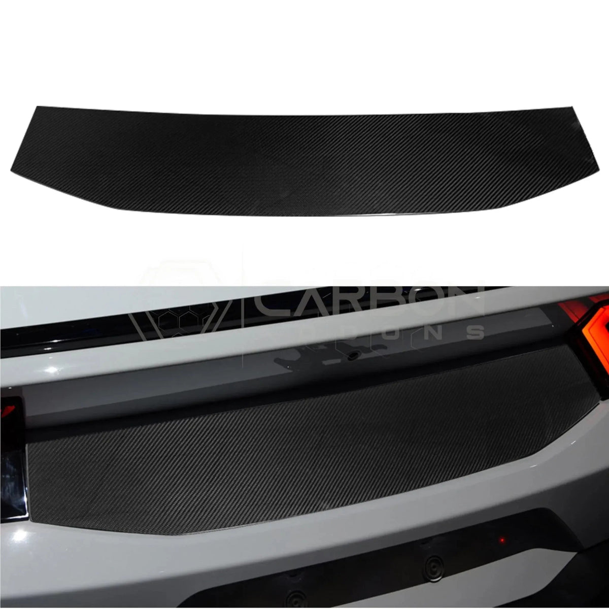 Real Carbon Fiber Lower Trunk Panel Cover for 2024+ Ford Mustang