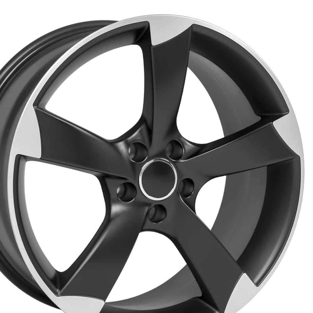 Set of 4 OE Wheels AU29 19x8.5 Satin Black Machined wheel, 5x112, 35mm offset