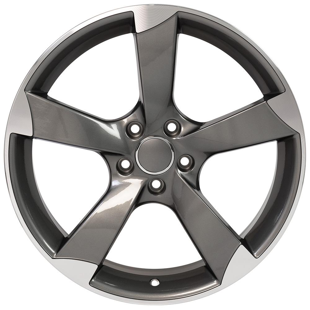 OE Wheels AU29 19x8.5 Gloss Gunmetal Machined wheel, 5x112, 35mm offset