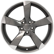 Set of 4 OE Wheels AU29 19x8.5 Gloss Gunmetal Machined wheel, 5x112, 35mm offset