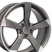 OE Wheels AU29 19x8.5 Gloss Gunmetal Machined wheel, 5x112, 35mm offset