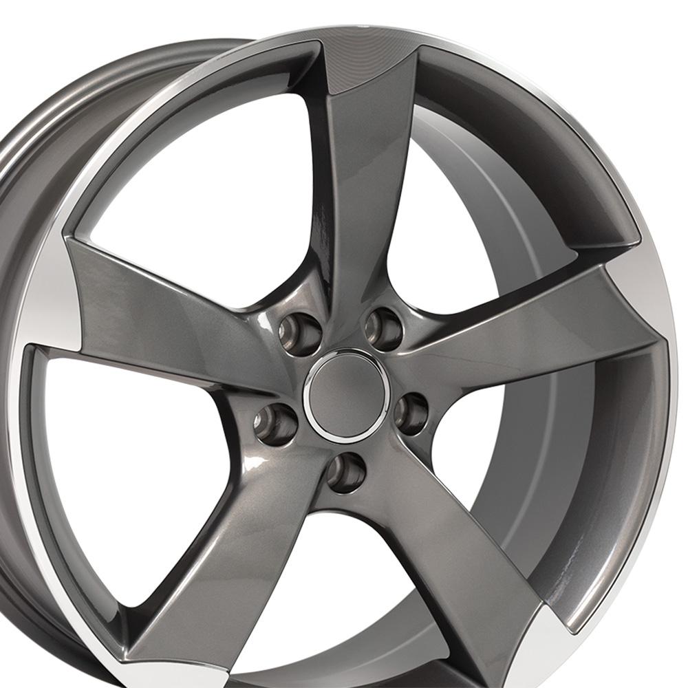OE Wheels AU29 19x8.5 Gloss Gunmetal Machined wheel, 5x112, 35mm offset