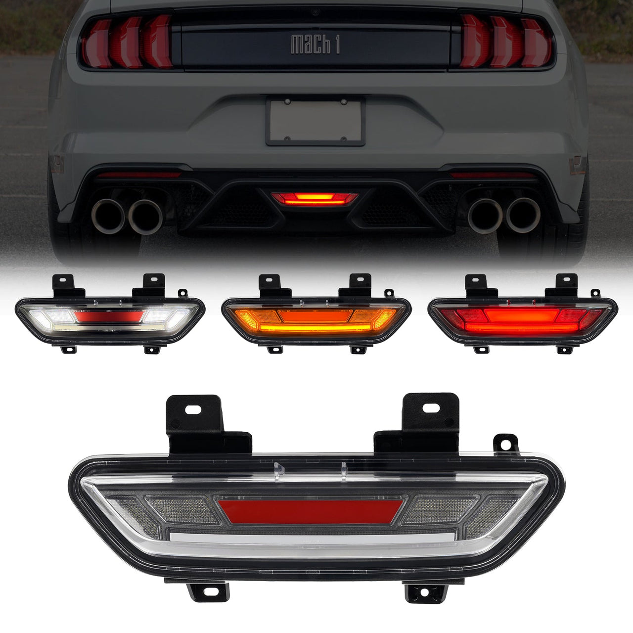 2018-2023 Mustang S550 Rear Diffuser Reverse Light LED Clear Lens
