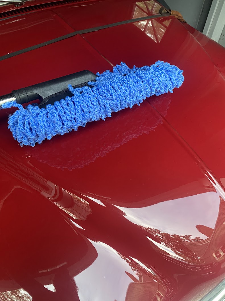 Blue Microfiber Car Duster with Extending Handle