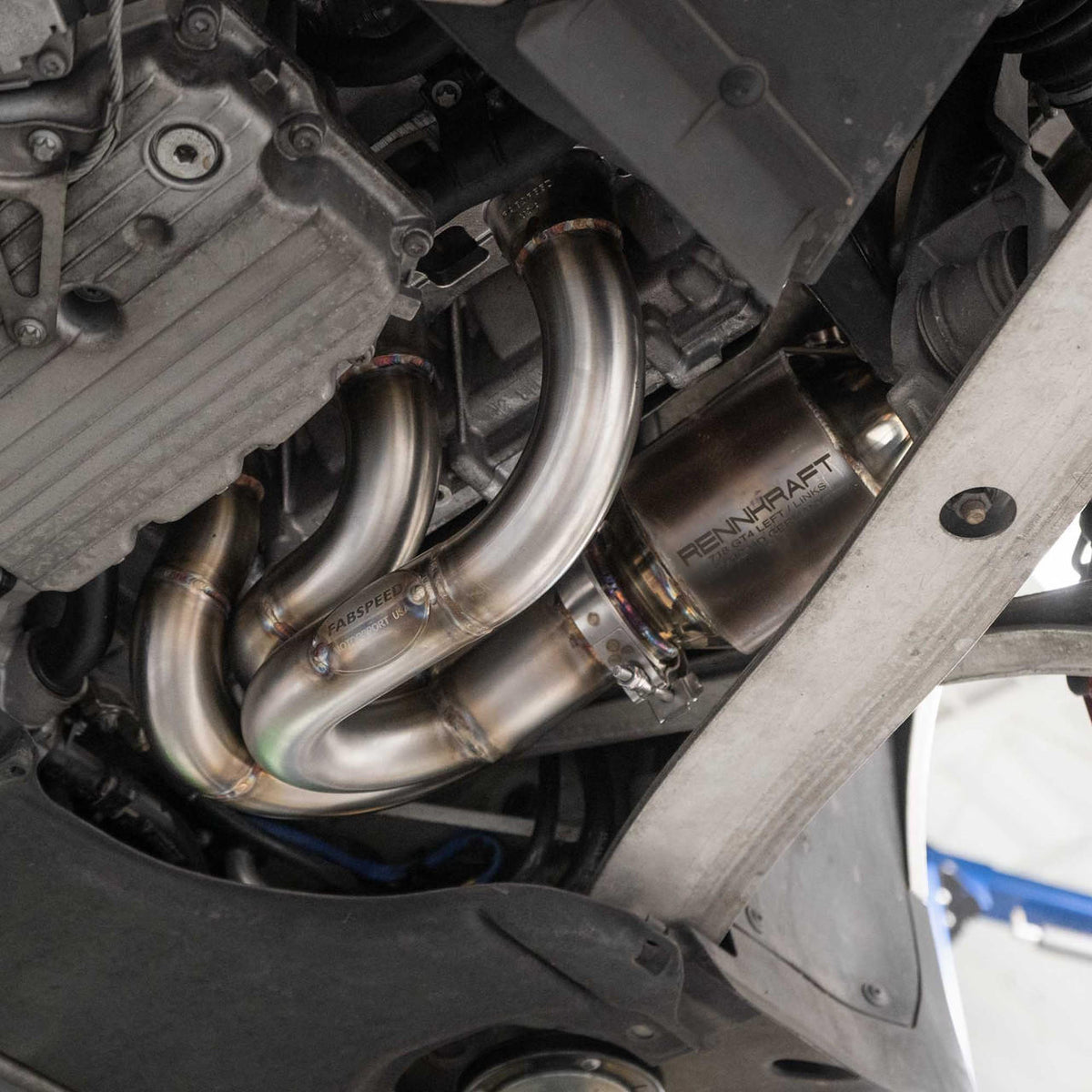 2015-2016 Porsche 981 Cayman GT4 / Boxster Spyder Fabspeed RENNKRAFT Modular Headers with HJS Catalytic Converters - image 7