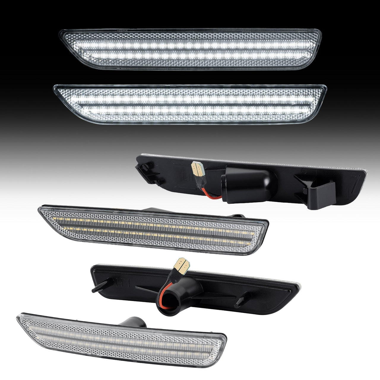 2010-2014 Ford Mustang Clear White LED Side Markers