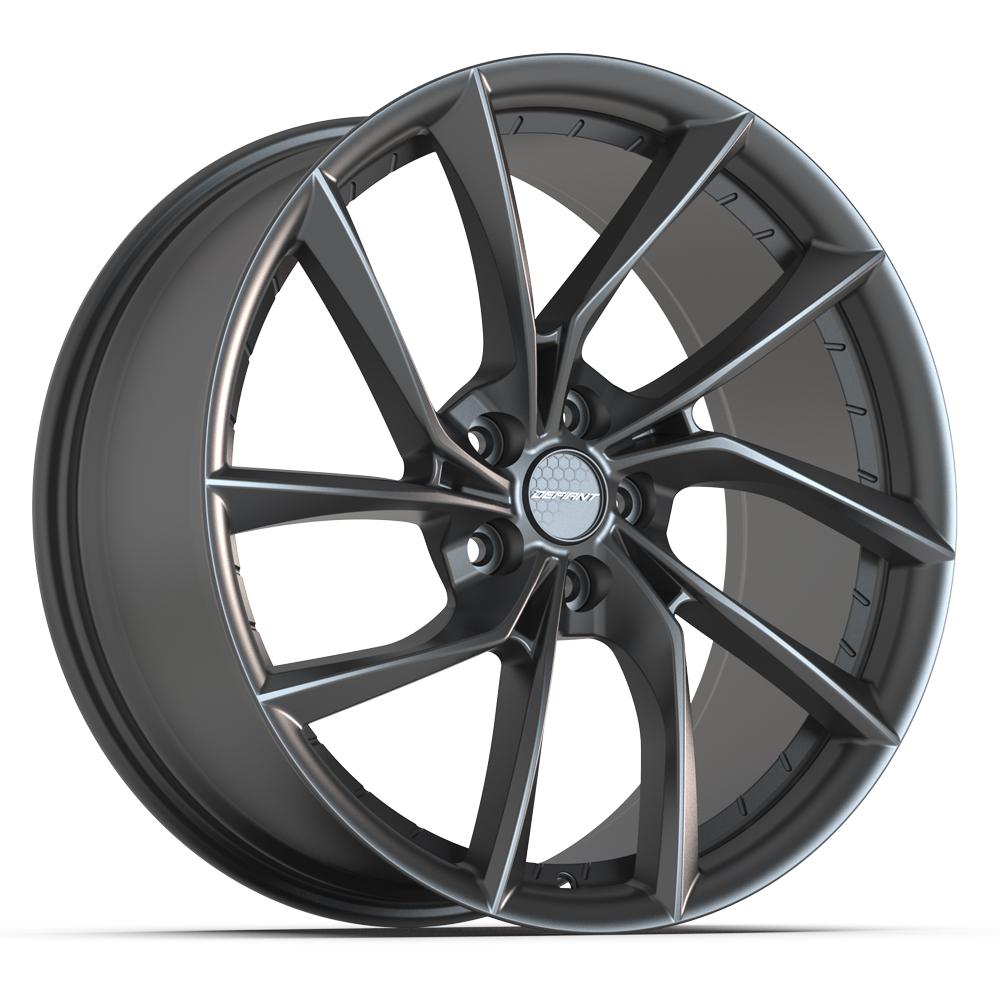 Set of 4 Defiant DF06 20x9 Dark Satin Charcoal wheel, 5x114.3, 35mm offset