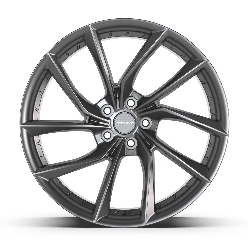 Set of 4 Defiant DF06 20x10 Dark Satin Charcoal wheel, 5x114.3, 35mm offset