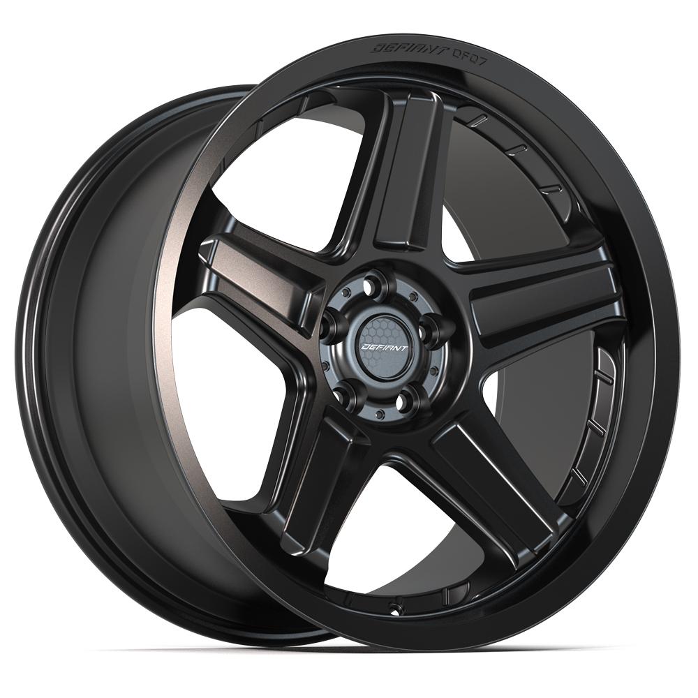 Defiant DF07 20x9.5 and 20x10.5 Satin Black staggered wheel set