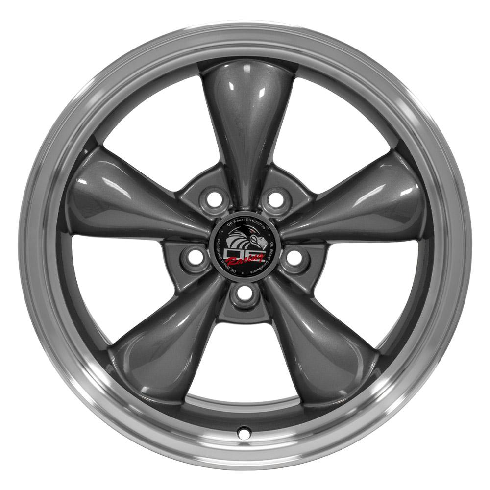 Set of 4 OE Wheels FR01 17x9 Gloss Anthracite Machined Lip wheel, 5x114.3, 24mm offset