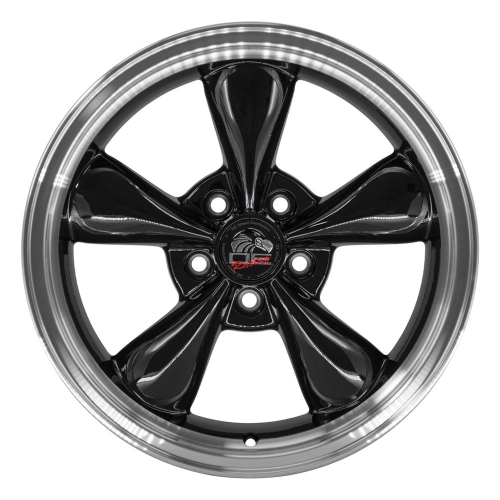 Set of 4 OE Wheels FR01 17x8 Gloss Black Machined Lip wheel, 5x114.3, 29.5mm offset