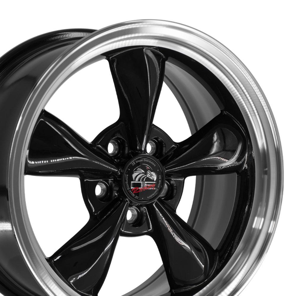 OE Wheels FR01 17x8 and 17x10.5 Gloss Black Machined Lip staggered wheel set