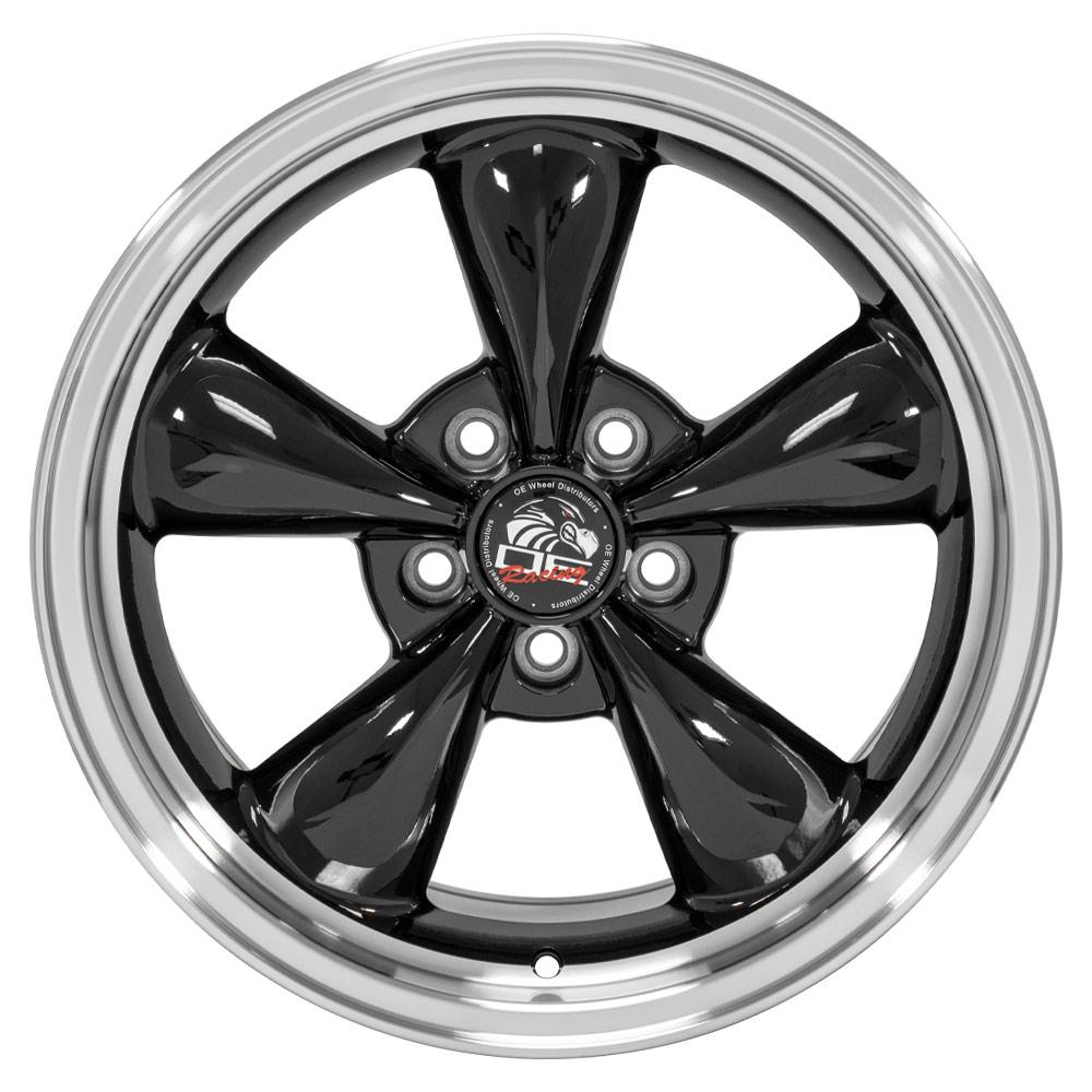 OE Wheels FR01 17x9 Gloss Black Machined Lip wheel, 5x114.3, 24mm offset