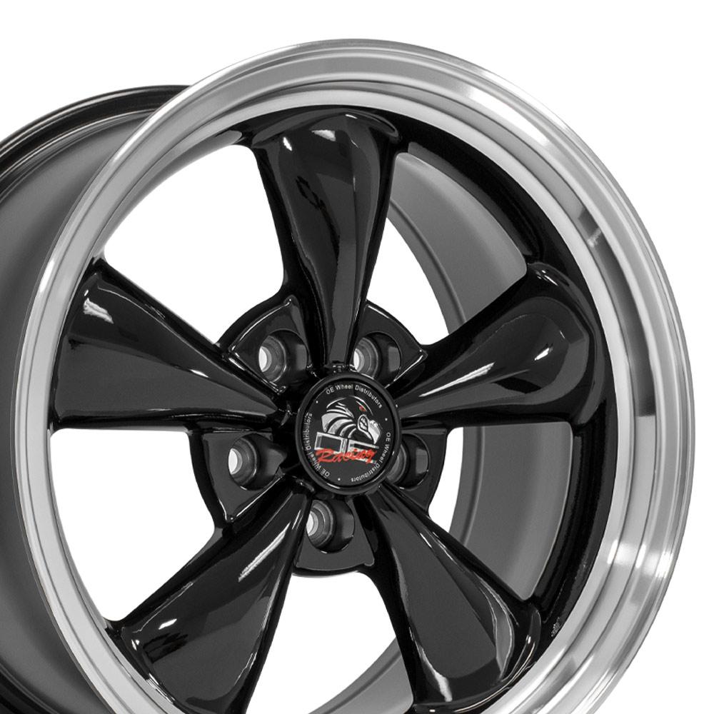 Set of 4 OE Wheels FR01 17x9 Gloss Black Machined Lip wheel, 5x114.3, 24mm offset