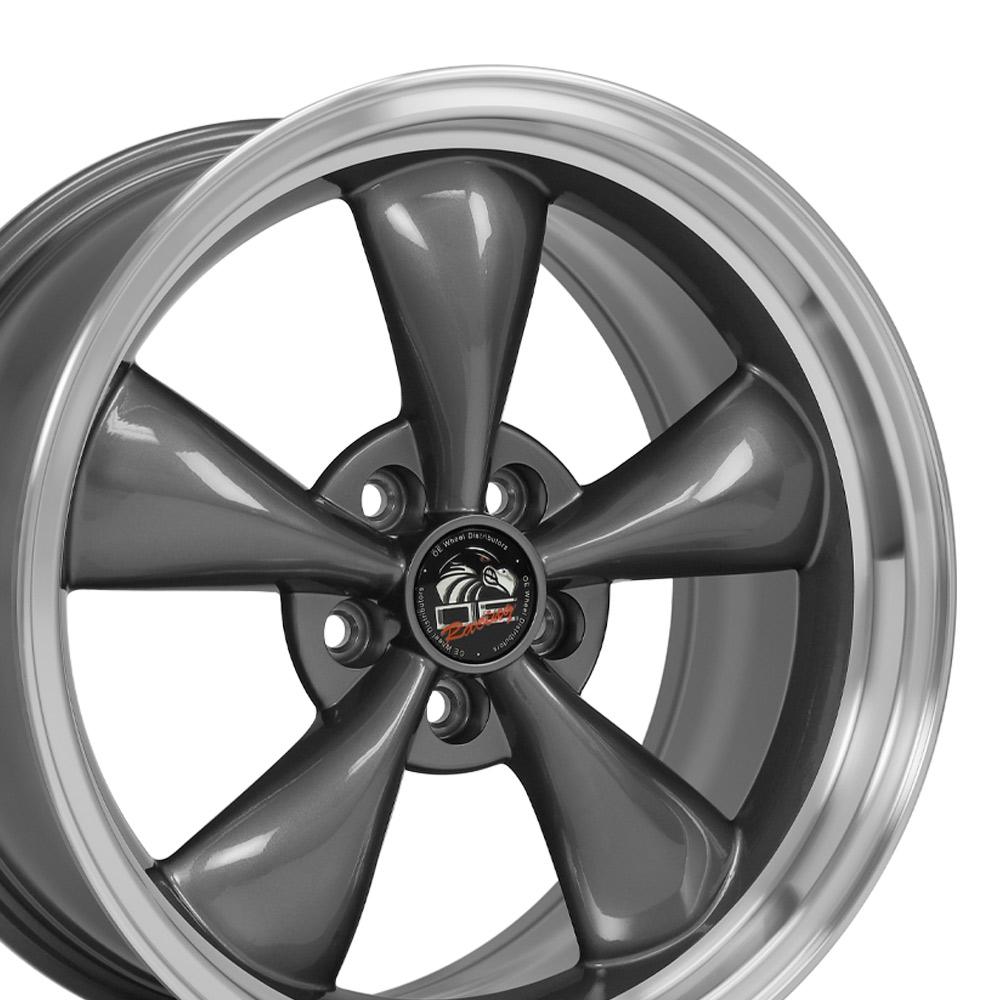 OE Wheels FR01 18x9 and 18x10 Gloss Anthracite Machined Lip staggered wheel set