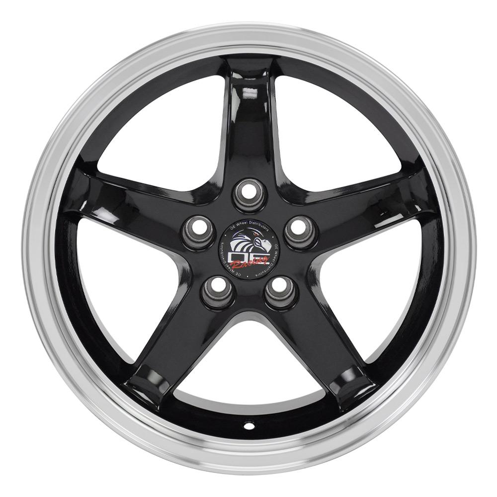 OE Wheels FR04B 17x9 Gloss Black Machined Lip wheel, 5x114.3, 24mm offset