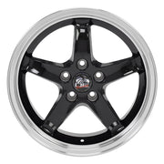 Set of 4 OE Wheels FR04B 17x9 Gloss Black Machined Lip wheel, 5x114.3, 24mm offset
