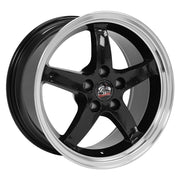 Set of 4 OE Wheels FR04B 17x9 Gloss Black Machined Lip wheel, 5x114.3, 24mm offset