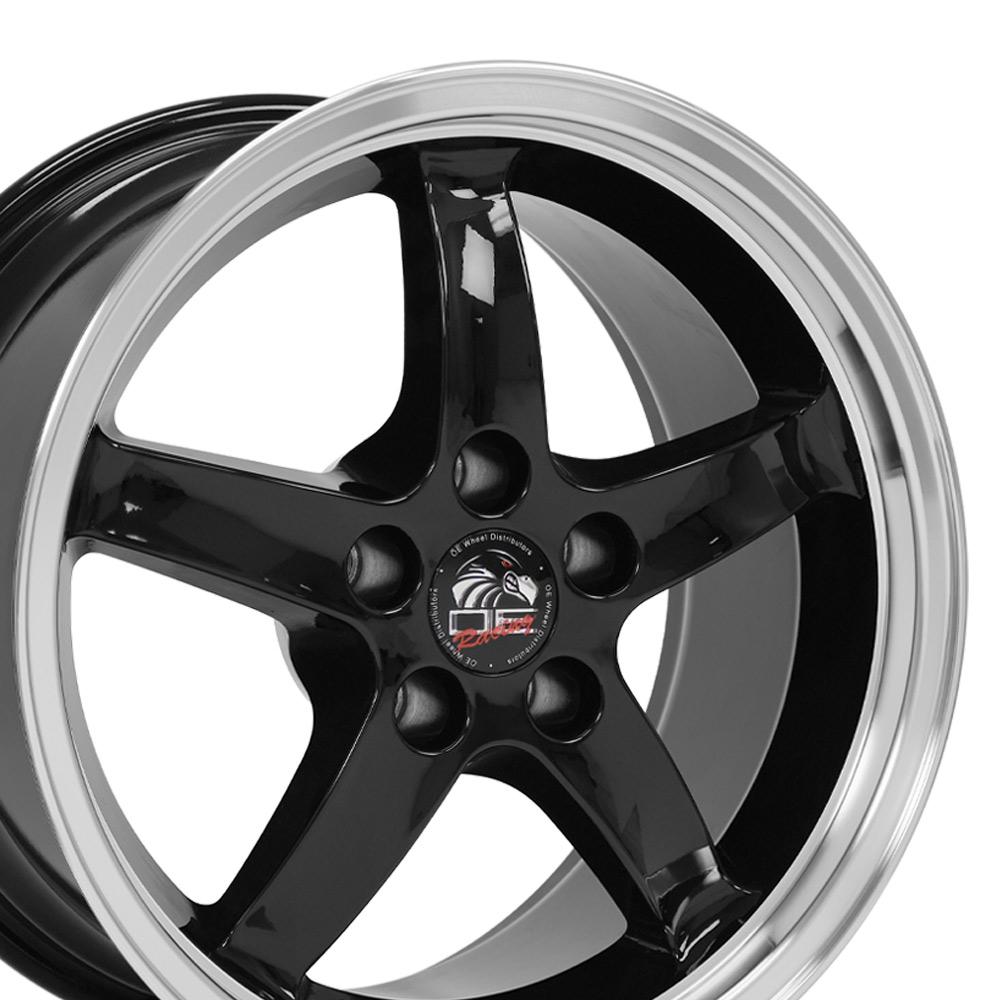 OE Wheels FR04B 17x9 Gloss Black Machined Lip wheel, 5x114.3, 24mm offset
