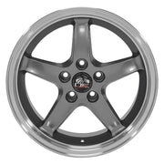 OE Wheels FR04B 17x9 Gloss Gunmetal Machined Lip wheel, 5x114.3, 24mm offset