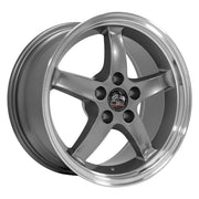 OE Wheels FR04B 17x9 Gloss Gunmetal Machined Lip wheel, 5x114.3, 24mm offset