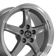 Set of 4 OE Wheels FR04B 17x9 Gloss Gunmetal Machined Lip wheel, 5x114.3, 24mm offset