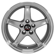 OE Wheels FR04B 17x9 Gloss Silver Machined Lip wheel, 5x114.3, 24mm offset