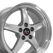 OE Wheels FR04B 17x9 Gloss Silver Machined Lip wheel, 5x114.3, 24mm offset