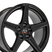 OE Wheels FR06B 18x9 and 18x10 Gloss Black staggered wheel set