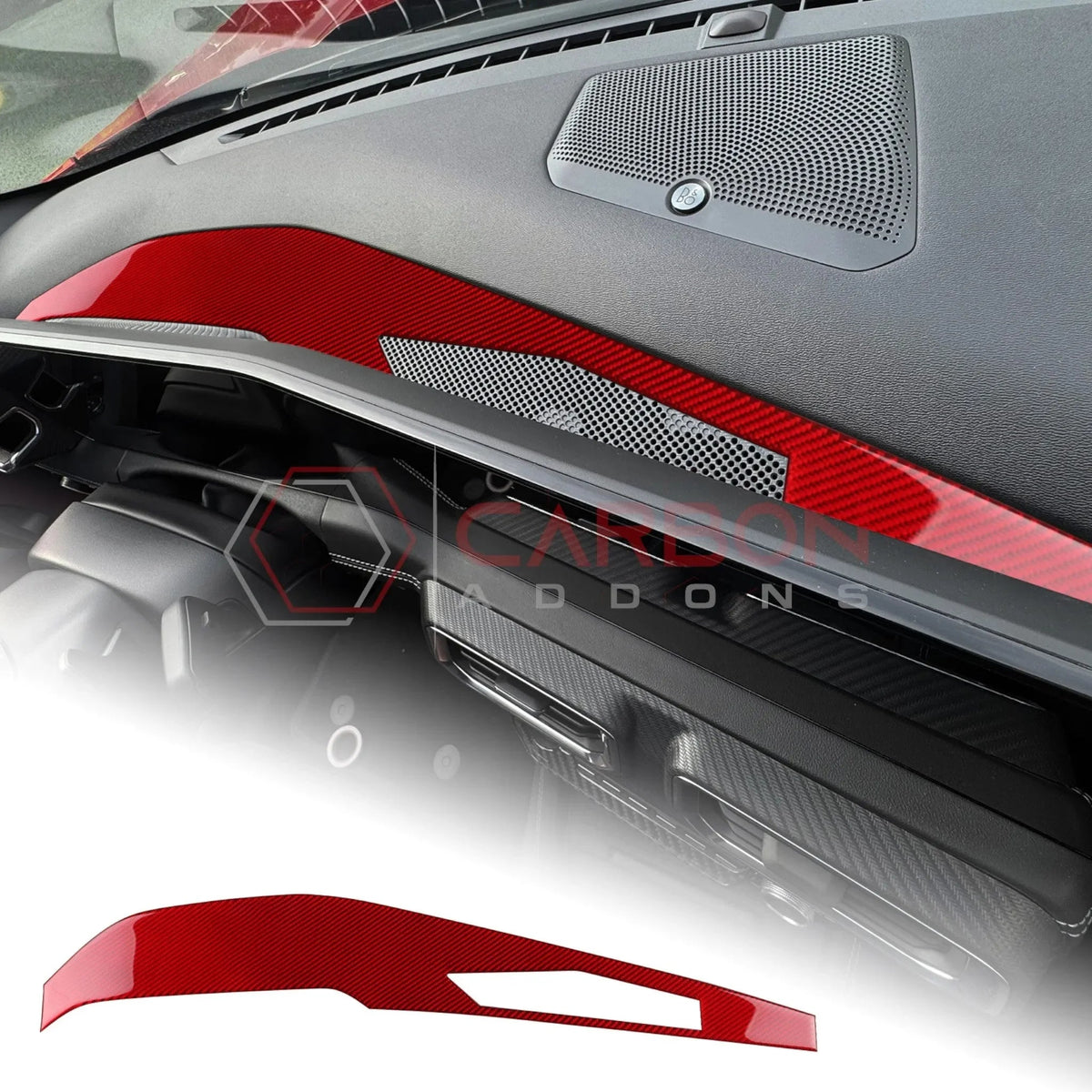 Real Carbon Fiber Dashboard Screen Surround Trim Overlay for 2024+ Ford Mustang