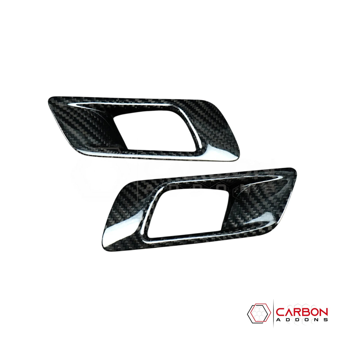 Real Carbon Fiber Interior Door Handle Chrome Delete Covers for 2024+ Ford Mustang