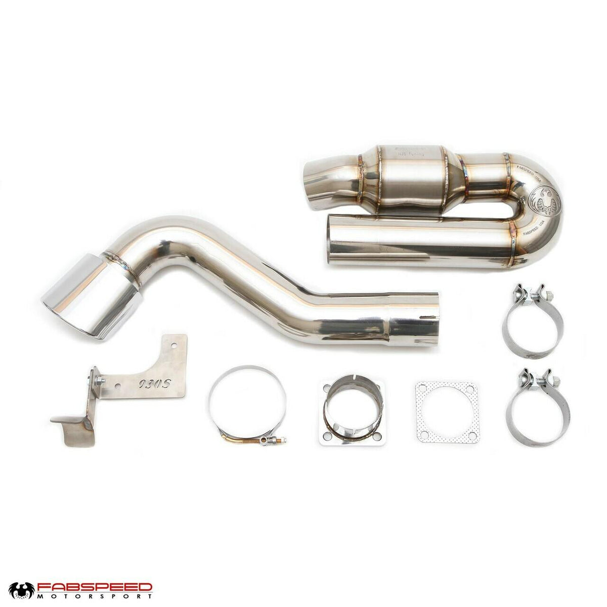 1976-1989 Porsche 911 Turbo 930 Fabspeed Sport Muffler Bypass Exhaust System with Catalyst - image 1