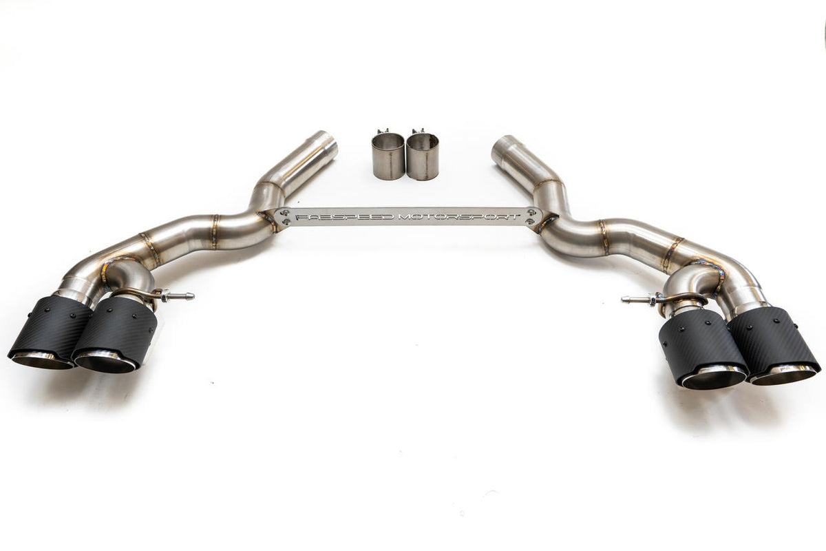 2018-2023 BMW M5 F90 Fabspeed Muffler Bypass Pipes with Quad Style Tips - image 1