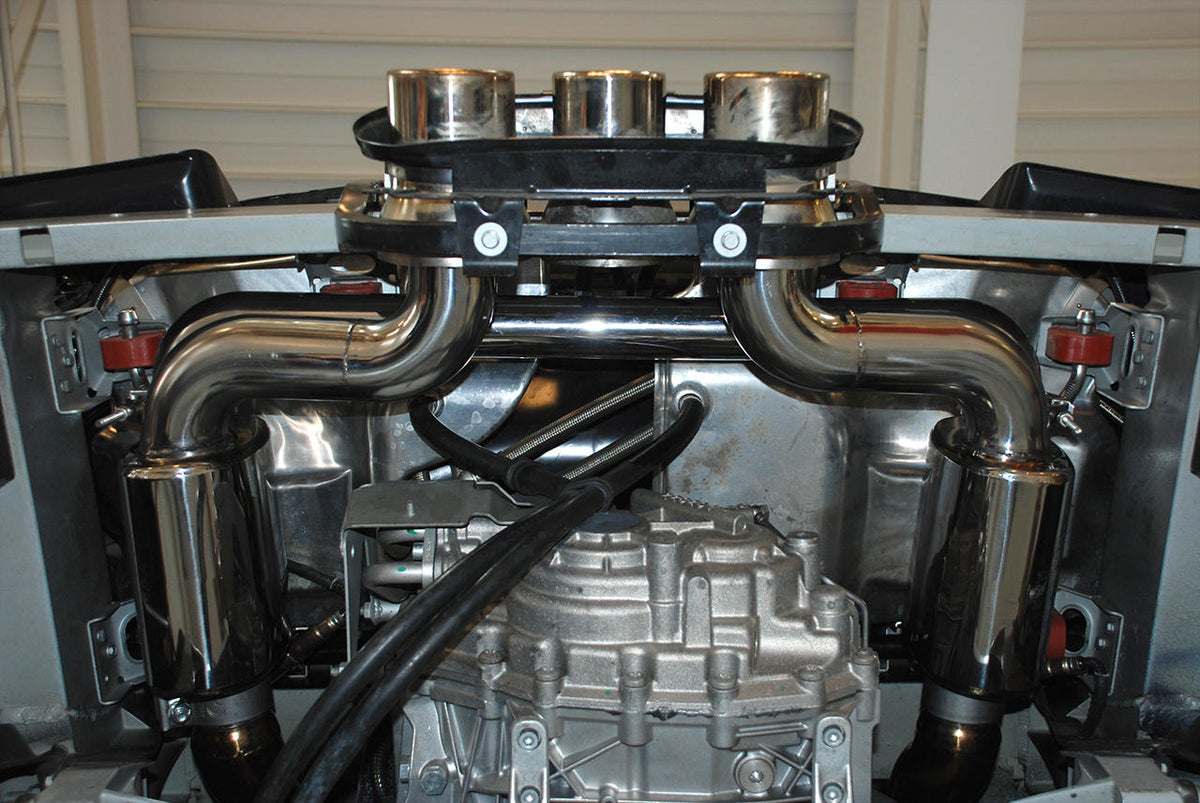 2010-2015 Ferrari 458 Italia Fabspeed Maxflo CHALLENGE STYLE dual outlet Performance Exhaust System - image 3