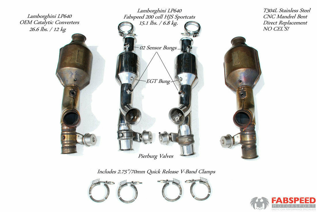2001-2010 Lamborghini Murcielago Fabspeed Primary Sport Catalytic Converters - image 2
