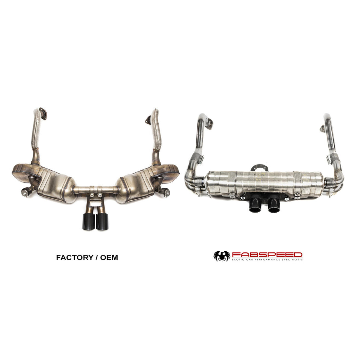 2015-2016 Porsche 981 Cayman GT4 / Spyder Fabspeed Valved GT3 Muffler Conversion Kit - image 3
