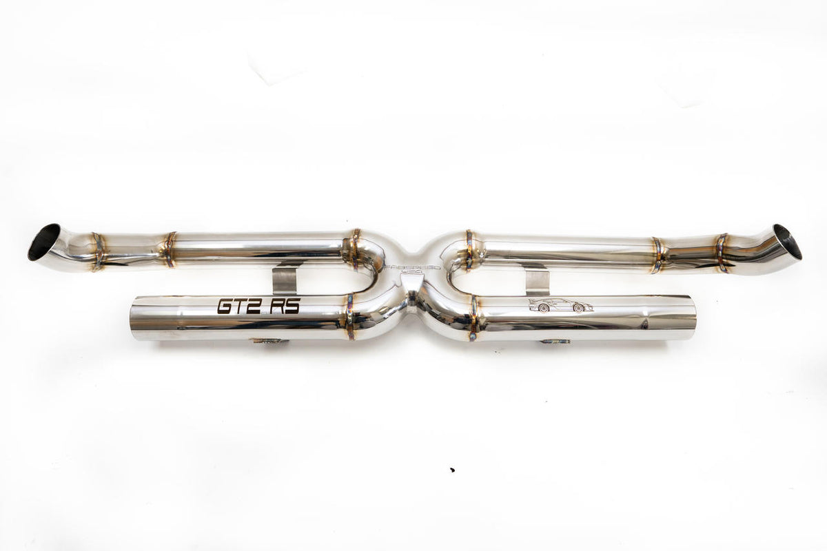 2018-2019 Porsche 991.2 GT2 RS Fabspeed Center Muffler Bypass X-Pipe - image 2