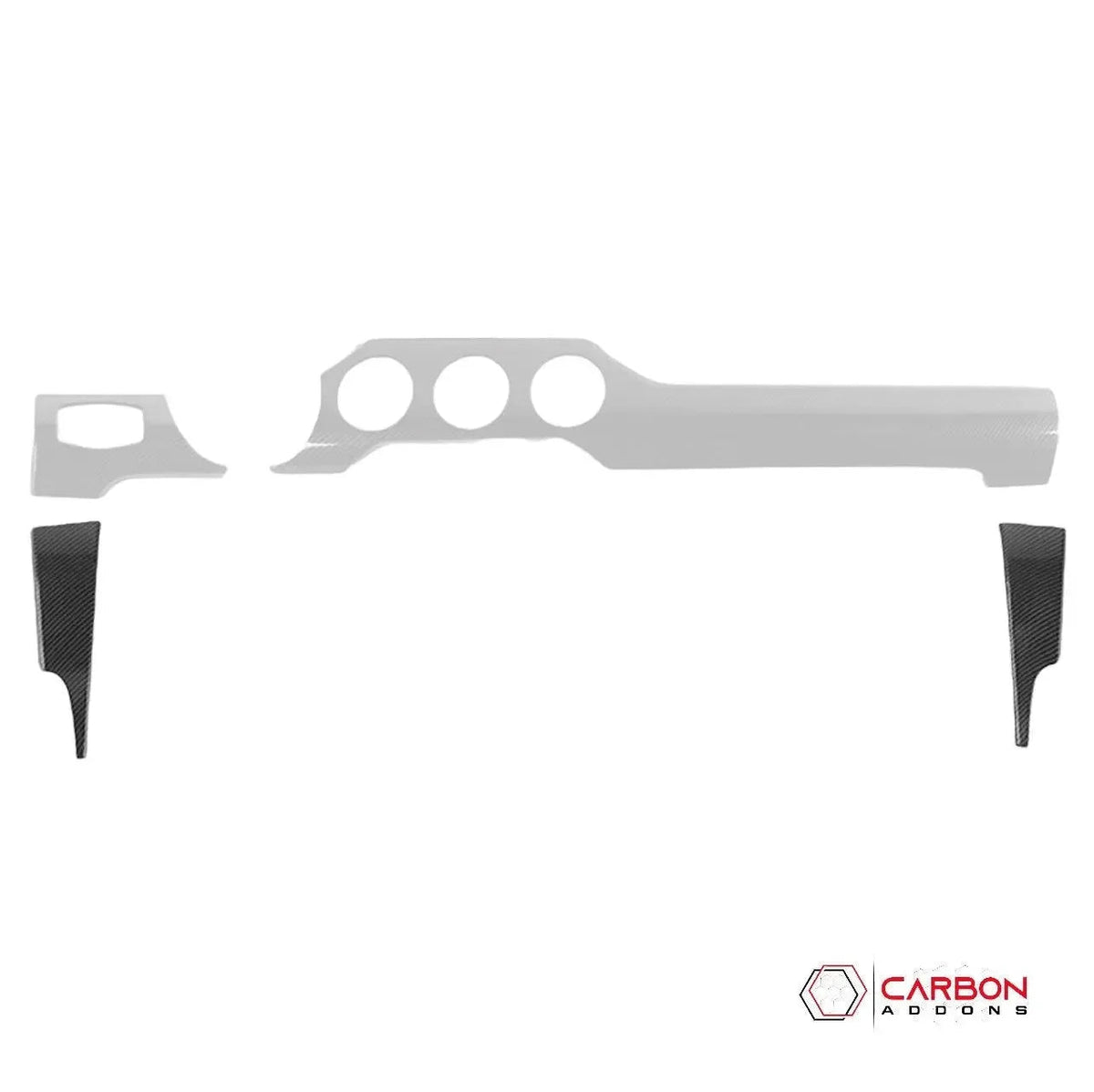 Hard Carbon Fiber Dash Lower Side Trim Covers for 2015–2023 Ford Mustang