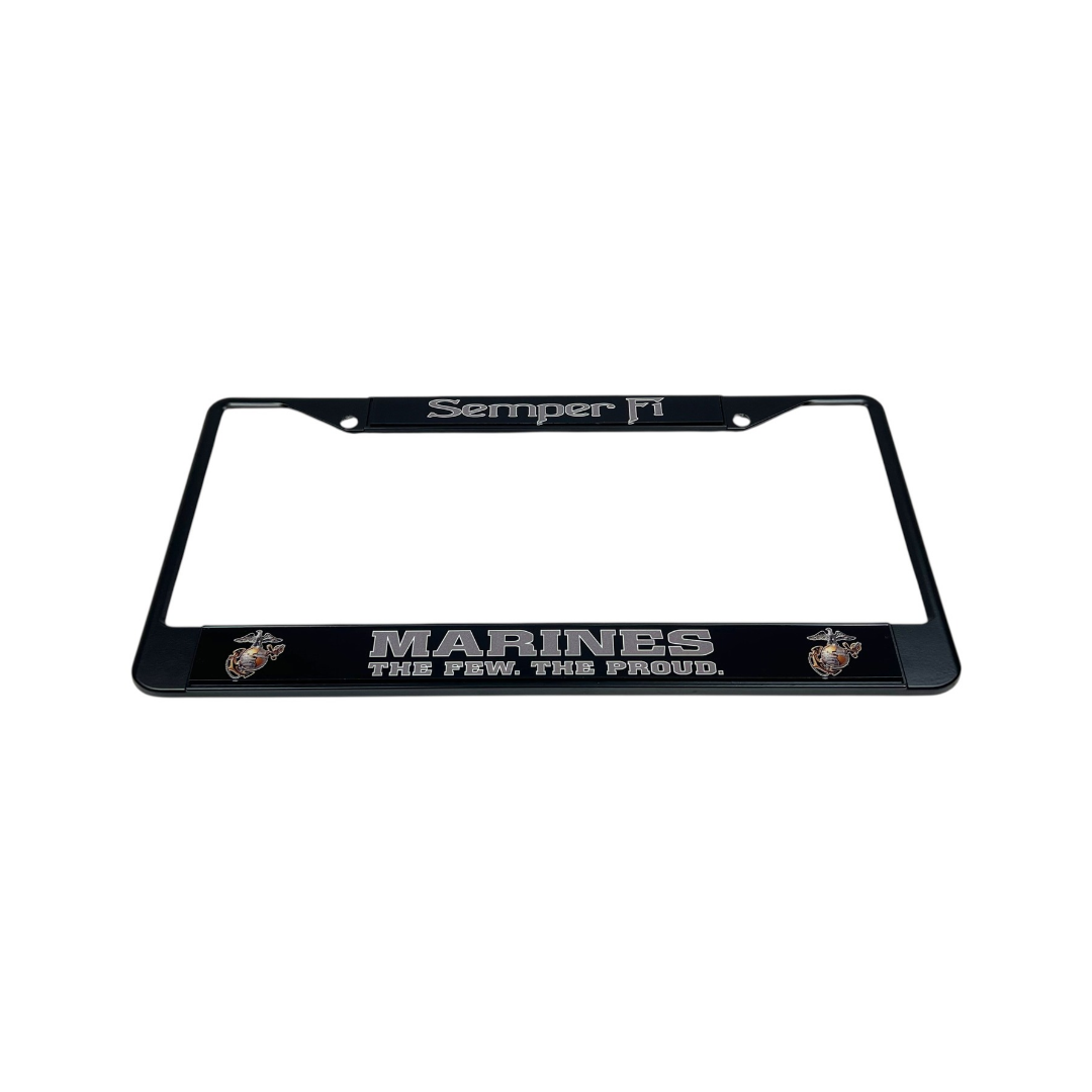 USMC Semper Fi Marines The Few The Proud Black License Plate Frame