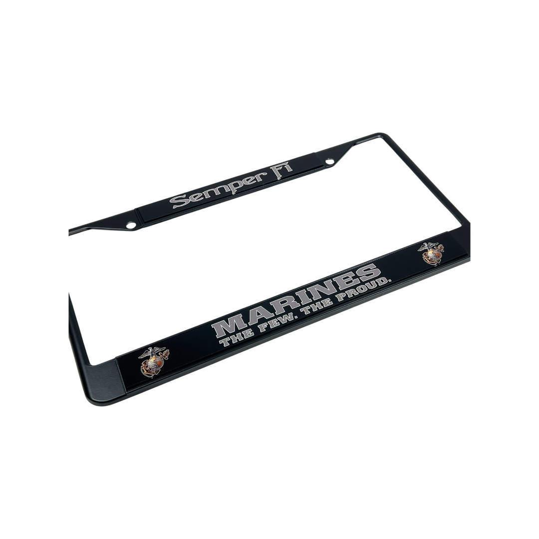USMC Semper Fi Marines The Few The Proud Black License Plate Frame